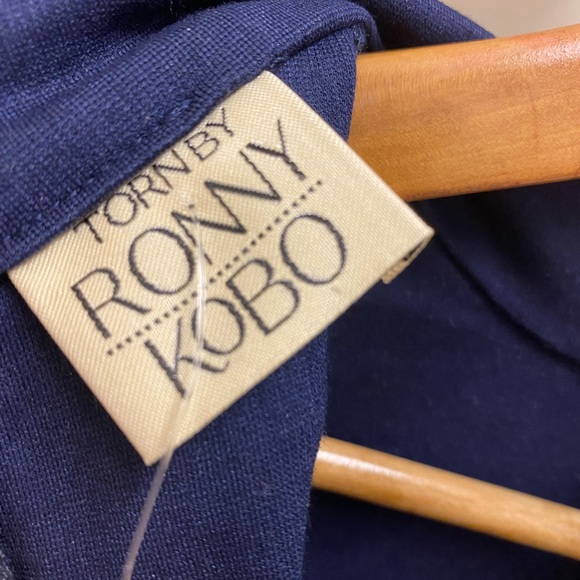 Torn by Ronny Kobo Blue Asymetrical Ruffle Turtleneck Dress - Picture 6 of 6